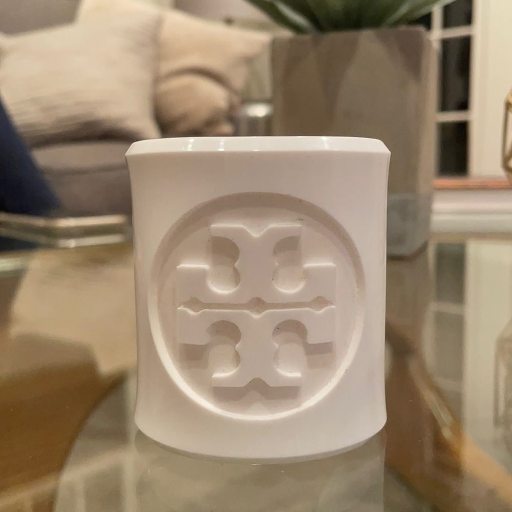 Tory Burch White Resin Cuff Bracelet